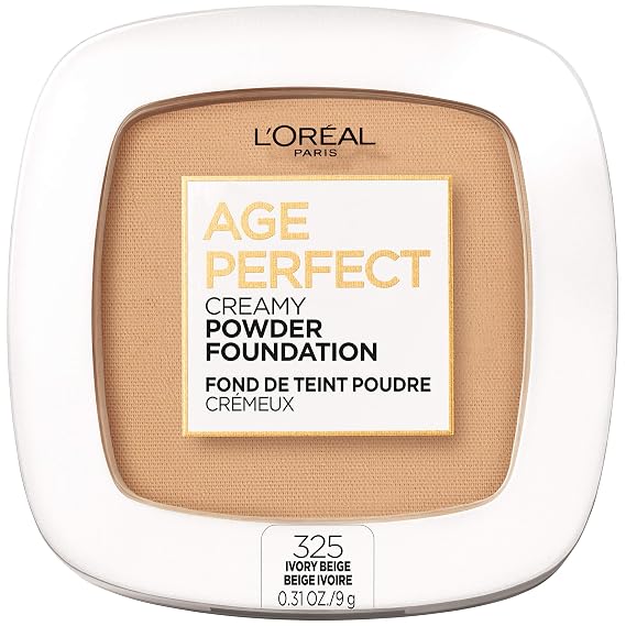 L'Oreal Paris Age Perfect Creamy Powder Foundation Compact, 325 Ivory Beige, 0.31 oz.