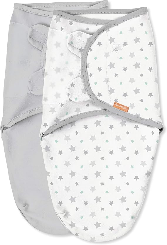 SwaddleMe Original Organic Swaddle Size Small/Medium, 0-3 Months, 2-Pack (Starry Skies )