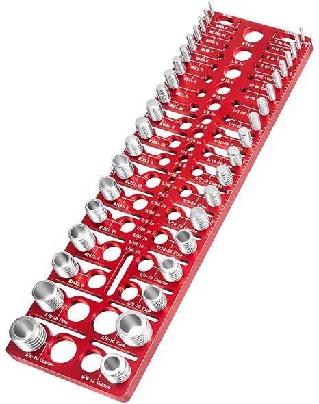 57 Nut and Bolt Thread Checker with 21 Standard &17 Metric &19 Drill Gauges