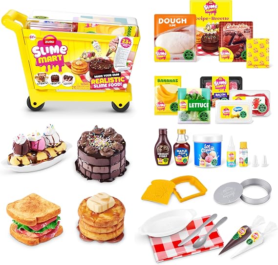 Slime Mart Shopping Cart by ZURU, Toy, Arts & Crafts for Kids and Kidults Soft Slime Making Kit - Slime Kit for Girls Ages 6 -10 - Fun Gift Idea for Boys Girls - Fidget Toys - Sensory Toys