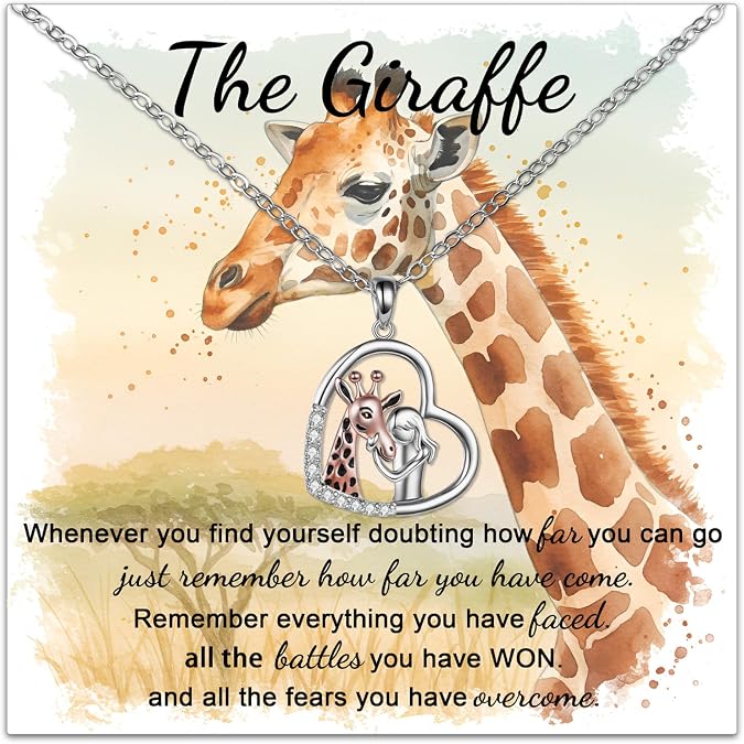 Aisity Giraffe Gifts for Women Inspirational Giraffe Necklace Gifts for Women Adults Cute Giraffes Stuff Jewelry Accessories Giraffes Birthday for Teen Girls