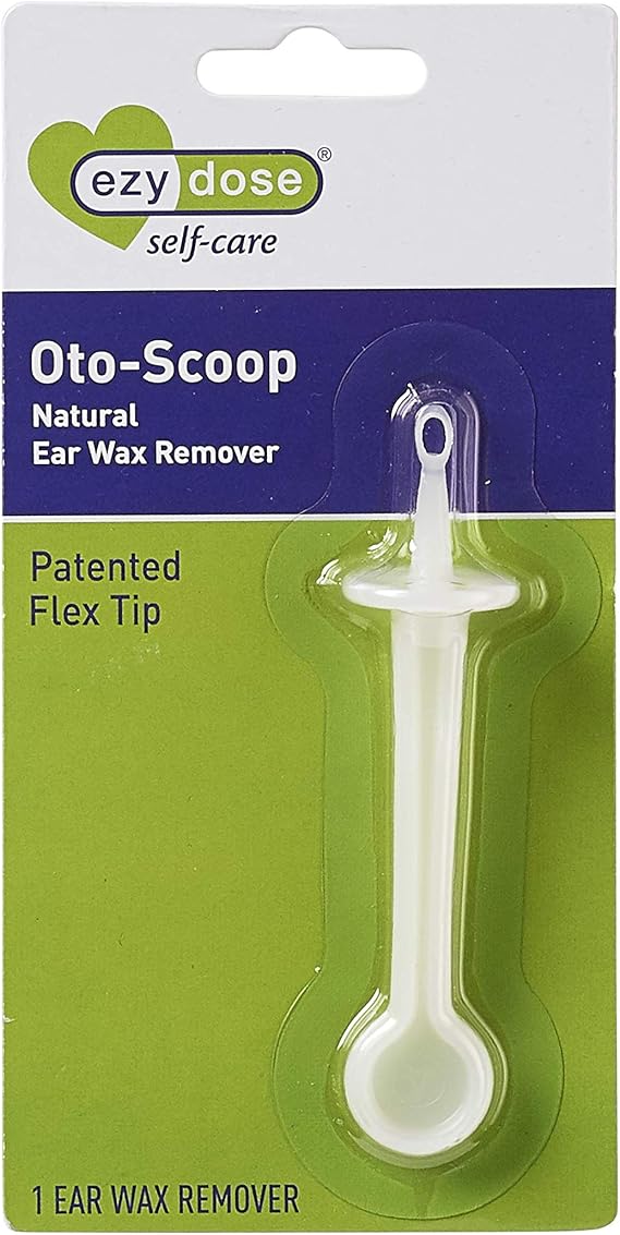 EZY DOSE Earwax Removal Tool, Gentle Ear Cleaning System with Flexible Oto-Scoop Tip, Safe & BPA-Free Cleaner for Adults & Kids, Easy-to-Use Hygiene Solution for Healthy Ears, White