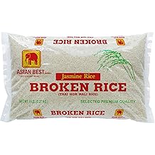 Asian Best Broken Jasmine Rice, Rice Bits, Non-GMO Verified Thai Hom Mali Rice, Selected Premium Quality, 5 lb