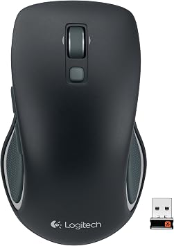Logitech M560 Wireless Mouse Hyper-fast Scrolling, Full-Size Ergonomic Design for Right or Left Hand Use, Microsoft Windows Shortcut Button, and USB Unifying Receiver for Computers, Black