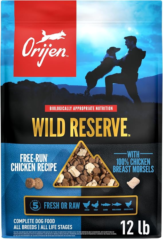 ORIJEN Wild Reserve Dry Dog Food Free-Run Chicken Recipe 12lb Bag