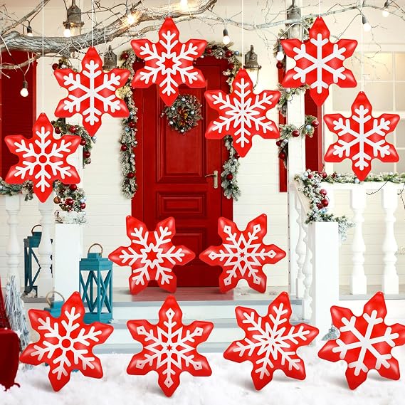 12 Pack Inflatable Hanging Snowflake Decorations
