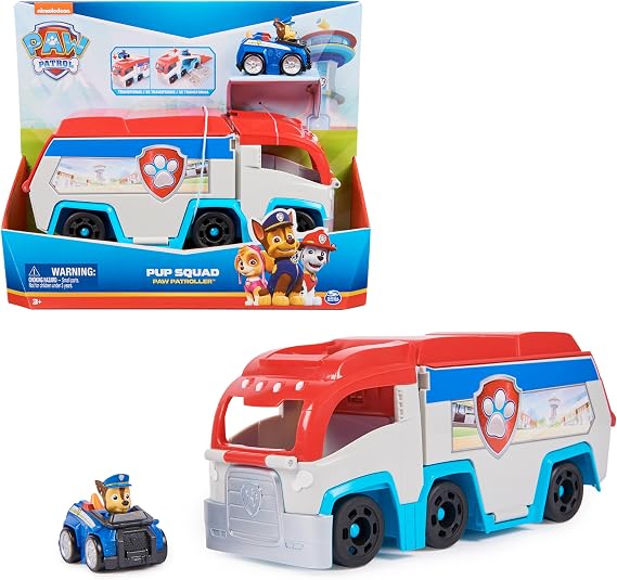 Paw Patrol: Pup Squad Patroller Team Vehicle, Toy Truck with Collectible Chase Toy Car, Kids Toys for Boys & Girls Ages 3+