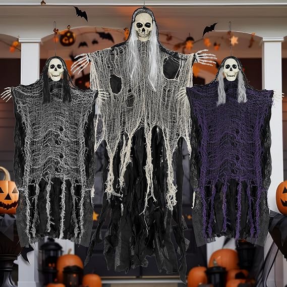 Halloween Decorations Outdoor/Indoor,Set of 3 Scary Hanging Ghosts