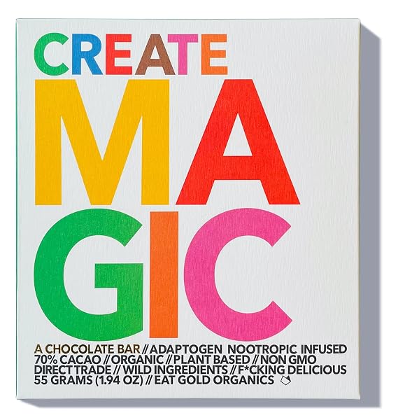 CREATE MAGIC : THE ONE FOR GENIUS : a potent, delicious, functional chocolate bar formulated to inspire creative flow, clarity and focus