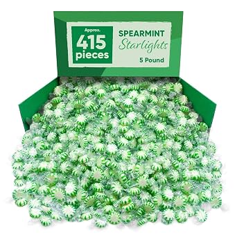 Spearmint Flavored Starlight Breath Mints, Individually Wrapped, Bulk & Delicious Hard Candy (5 Pounds)