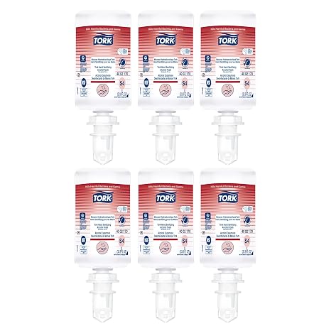 Tork Alcohol Foam Hand Sanitizer S4, 6 x 1L, 400217, 33.8 Fl Oz (Pack of 6)