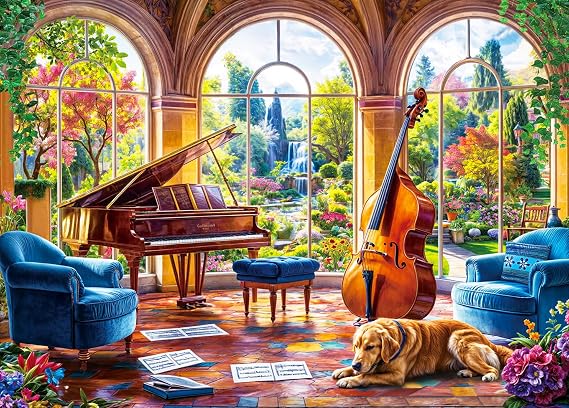Jigsaw Puzzles for Adults 1000 Piece Puzzle for Adults 1000 Pieces Puzzle 1000 Pieces-Scenic Beauty and Cozy Music Room