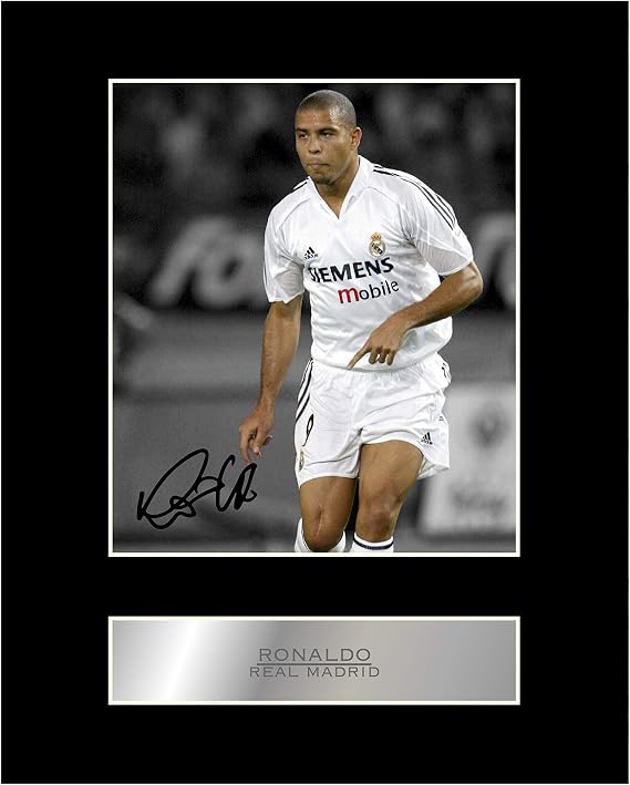 Iconic pics Ronaldo Signed Mounted Photo Display Real Madrid FC Autographed Gift picture print