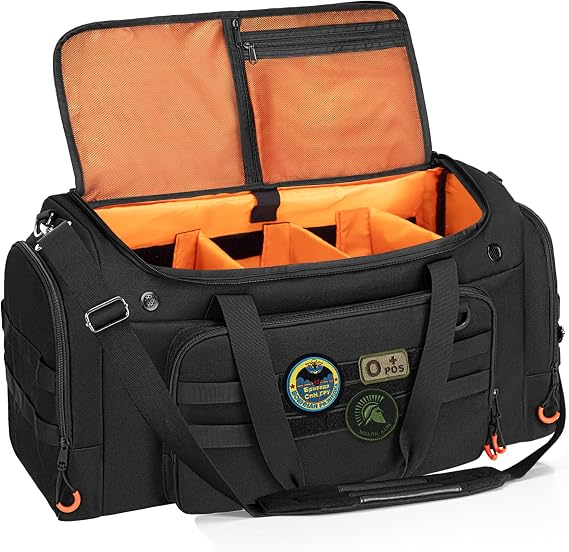DSLEAF Tactical Sneaker Duffle Bag, Sneaker Travel Bag for 4 Pairs of Shoes | Multiple Pockets, Detachable Shoulder Strap and TSA Carry-on Approved Size