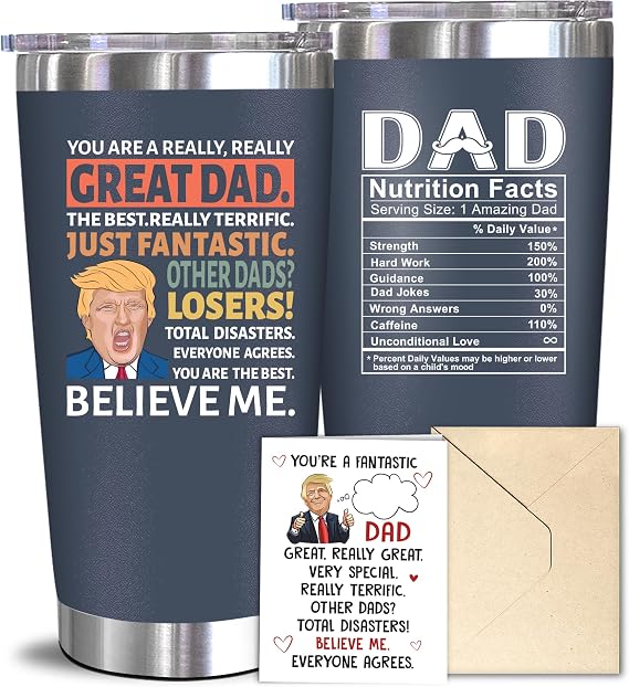 NewEleven Fathers Day Gift For Dad - Funny Present For Father, Men - Dad Birthday Gift, Unique Father Gifts From Daughter, Son, Kid, Wife - 20 Oz Tumbler Navy