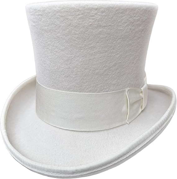Wool Felt Top Hat Wedding Uncle Sam 7" Tall Topper Hats for Women Men