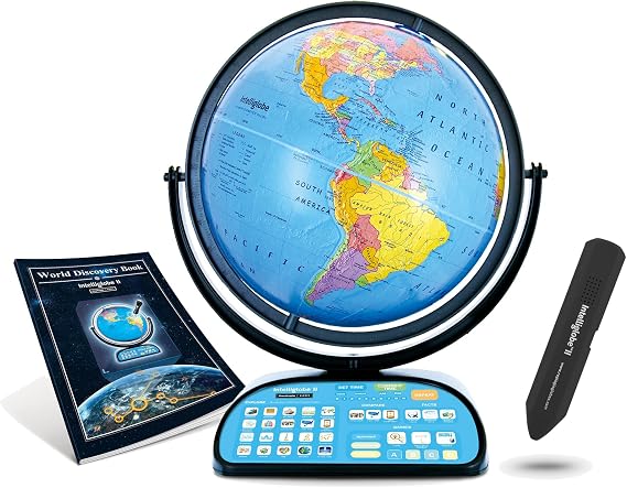 Replogle Globe For Children Interactive 12 Inch Talking World Globe With Stand,Learning Educational Toy4Kids For Classroom Kids Ages 4-8 & Decor
