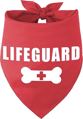 Family Kitchen Funny Cute Lifeguard Pet Dog Cat Bandana Scarf for Puppy Dog Beach Pool Accessories Bandana