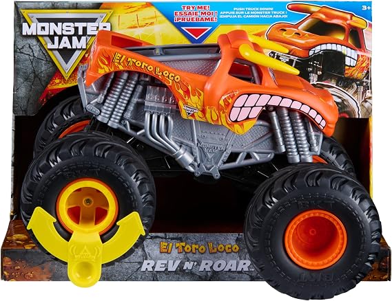 Monster Jam El Toro Loco Rev 'N Roar Monster Truck, 1:18 Scale