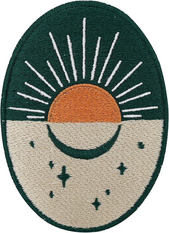 Finally Home Patch with Hook-and-Loop Closure - Soul of The Moon Collection: Sunrise | Moon & Sun Patches, Star Patches, Retro Natural Patches, Round Patch