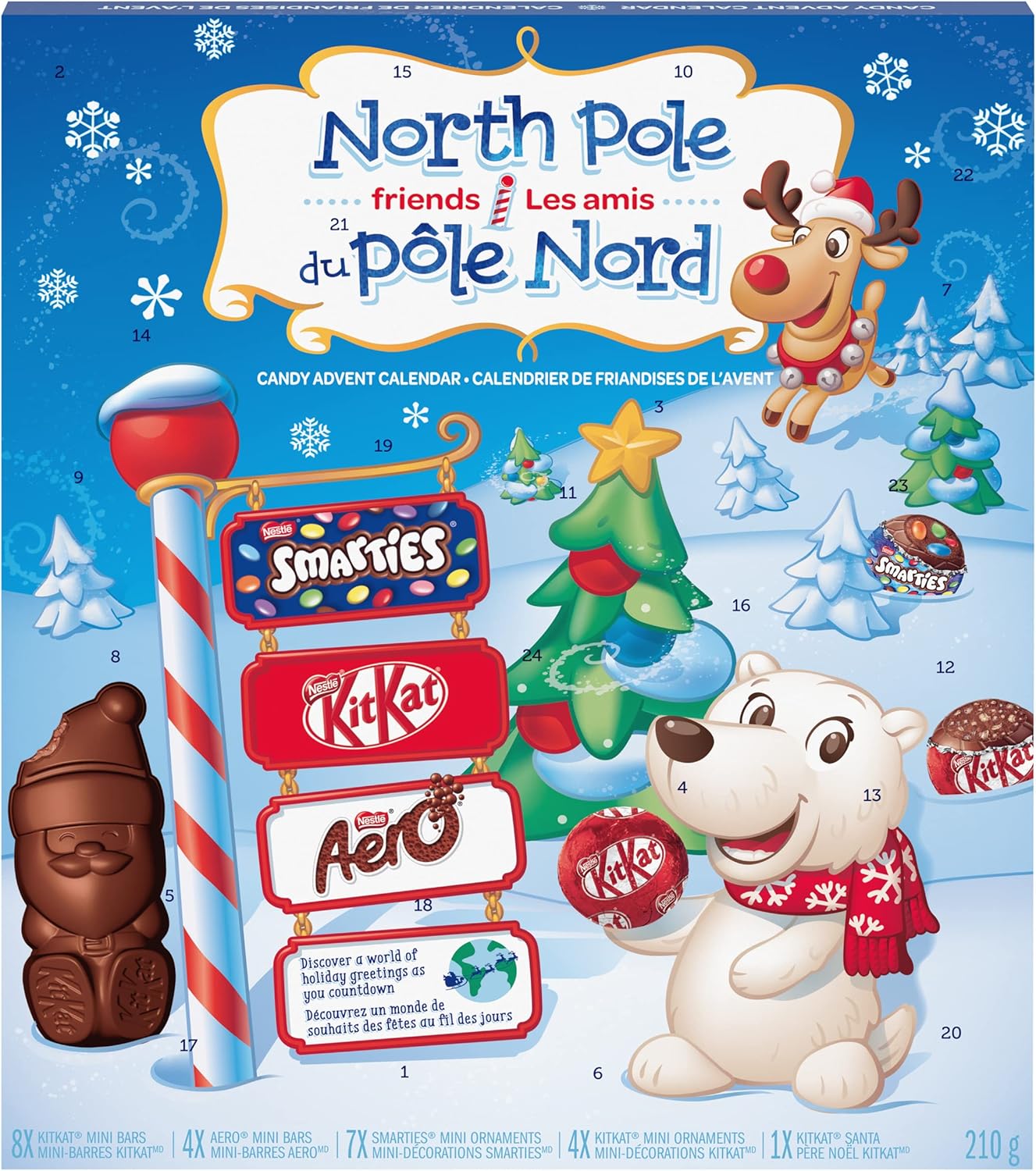 Nestlé Smarties, Aero, and Kitkat Advent Calendar, 365 Grams 13oz