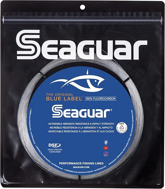 Seaguar Blue Label Big Game Saltwater Fishing Leader Line, 100% Fluorocarbon