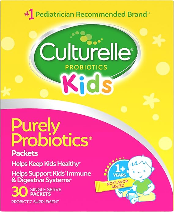 Culturelle Kids Daily Probiotic Packets for Kids, (Ages 3+) - 30 Count - From the 1 Pediatrician-Recommended Brand Flavorless Daily Probiotics for Digestive Health & Immune Support