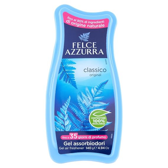 Felce Azzurra Gel Air Freshener - Unique and Unmistakable Aroma - Perfume Your Home for Relaxation and Harmony - Blend of Orange, Rose, Pine, Lavender, and Musk - Classic Original - 4.94 oz