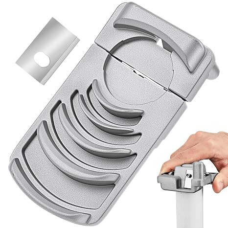 PVC Pipe Deburring Tool, Adjustable PVC Chamfer & Reamer Tool with Replacement Blade for 6 Sizes: 1-1/4" to 4" Plastic Pipes, Pipe Beveler for PVC CPVC ABS PP and PE