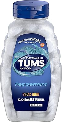 Tums AntacidCalcium Supplement, Maximum Strength, Peppermint, 72 ct