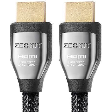 Zeskit Cinema Plus High Speed with Ethernet 22.28 Gbps HDMI 2.0b Cable 4K 60Hz HDR ARC 4:4:4 HDCP 2.2 (0.9 m Braided)