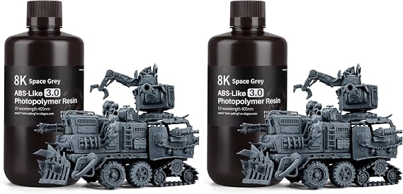 ELEGOO ABS LIKE 3.0 8K Resin Photo Polymer Resin 405nm UV Curing Resin for LCD 3D Printer Space Gray 1000G x2