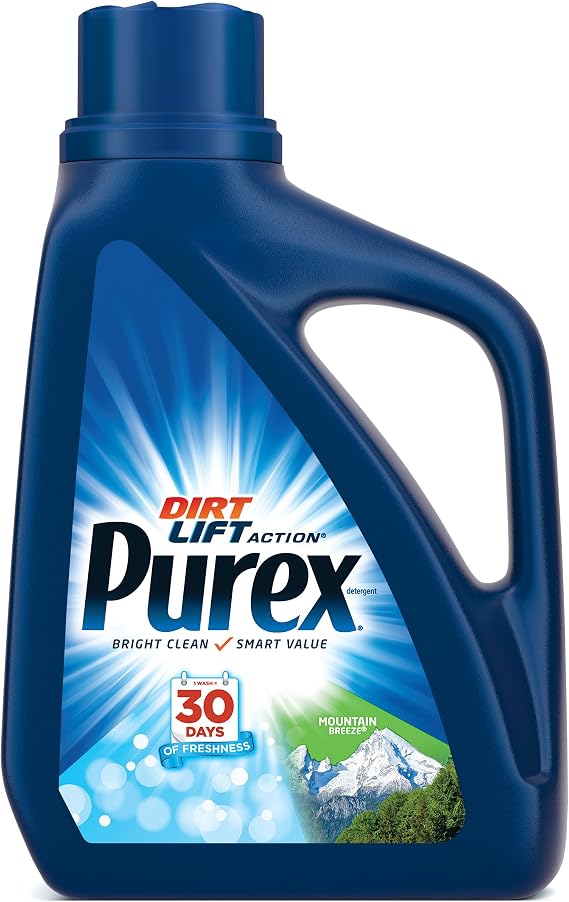 Purex Ultra Liquid Laundry Detergent in Mountain Breeze Scent - 50 Ounces, 33 Laundry Loads - Safe for HE and all Washing Machines