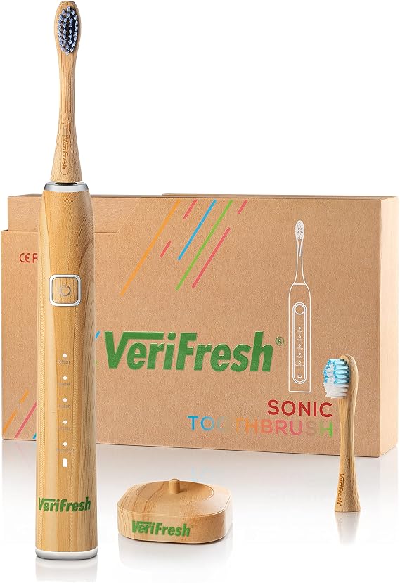 Sonic Bamboo Toothbrush, Includes 2 Brush Heads