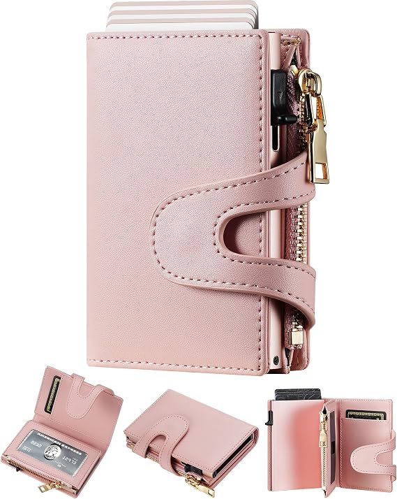 furid Small Card Wallet Women: Rfid Leather Smart Pop Up Wallets