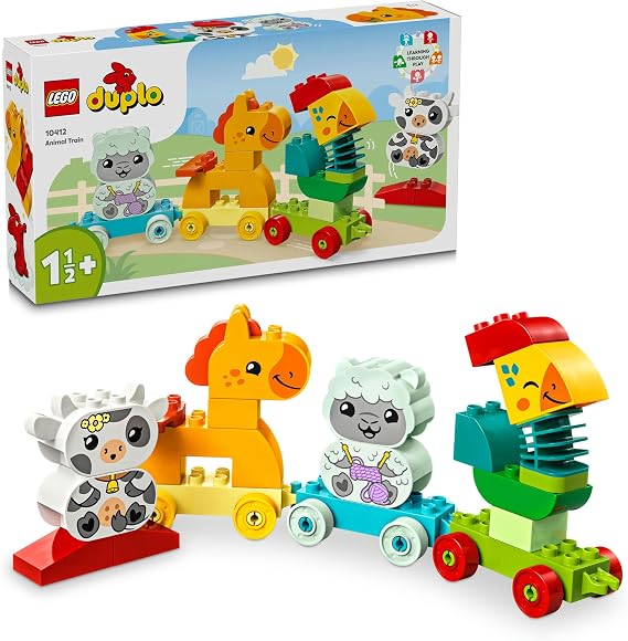LEGO DUPLO İlk Hayvan Trenim 10412 | 1.5 Yaş ve Üzeri Çocuklar için Oyuncak Tren ve 4 Hayvan Figürü İçeren Eğitici Oyuncak Yapım Seti, Hediye Fikri (19 Parça)