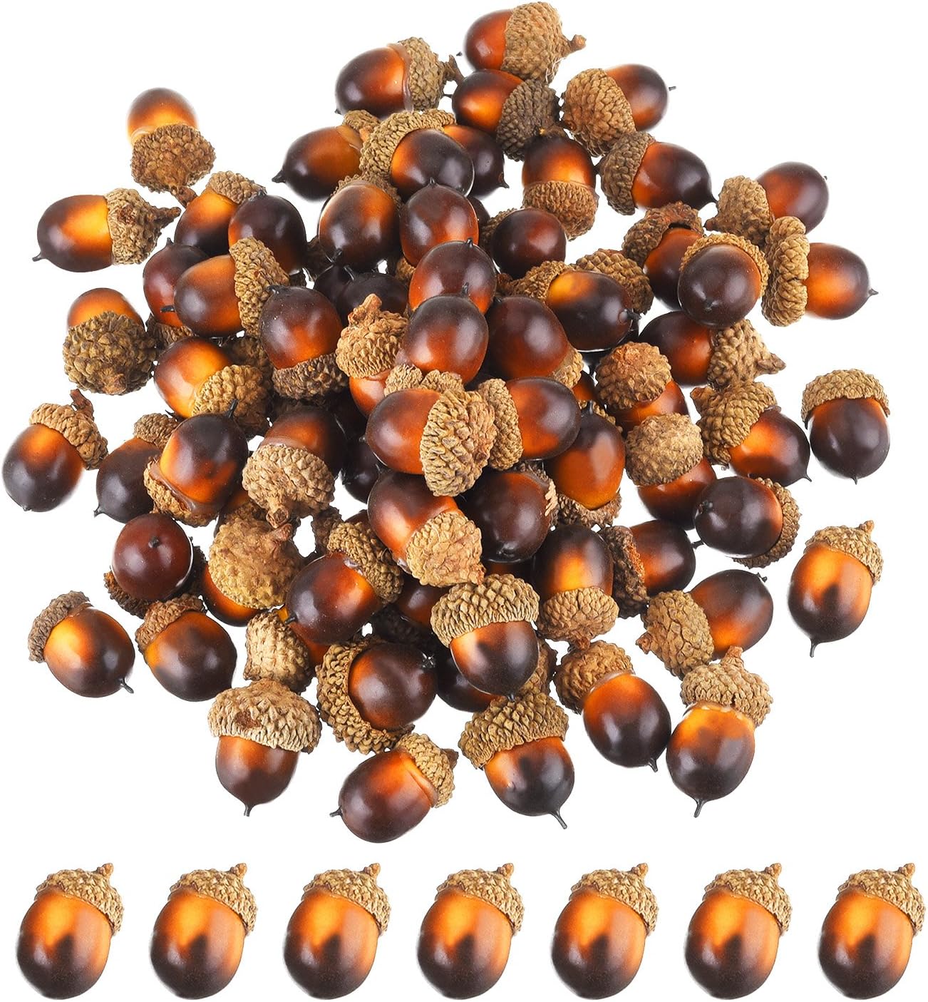 Bememo 100 Pack Artificial Acorns Lifelike Fall Acorns for Decorations Fall Vase Filler Thanksgiving Mini Nutty Craft Lifelike Simulation for Thanksgiving Wedding Autumn Table Kitchen House DIY Craft