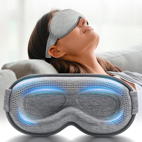 Blackout Eye Mask for Sleeping, 3D Weighted Sleep Mask for Airplane Travel