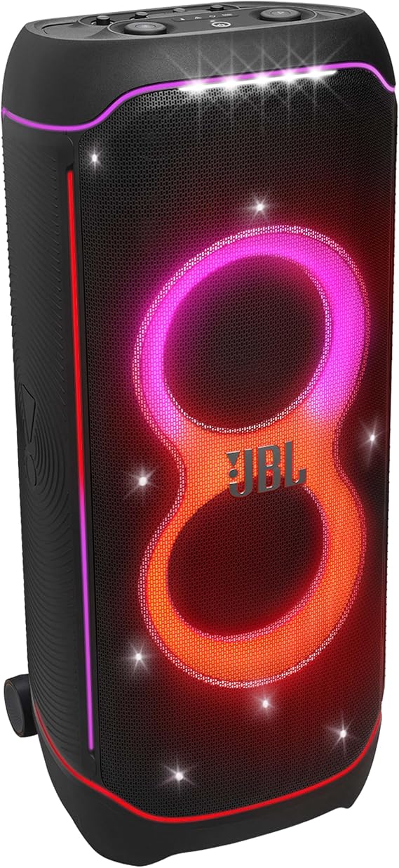 JBL PartyBox Ultimate Portable Speaker with Wi-Fi and Bluetooth Connectivity, IPX4 Splashproof with Built-In Lights Show, Black