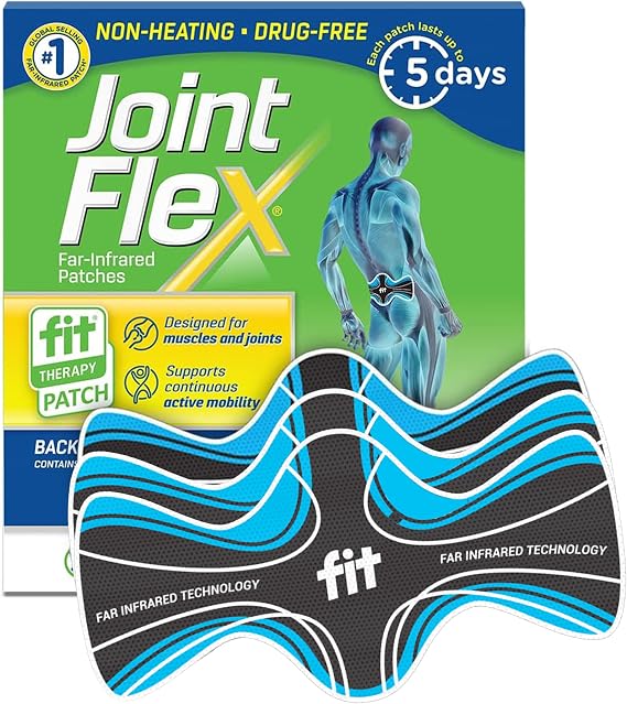 JointFlex Far Infrared Back Patches, 5 Day Wear, Drug-Free, 3 Patches