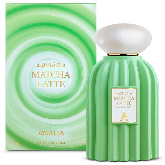 Atralia Matcha Latte Eau de Parfum Sweet & Long Lasting Gourmand Perfume Inspired by Matcha Tea with Vanilla, Toffee & Tonka Beans Unique Unisex Fragrance, Everyday Wear & Gift