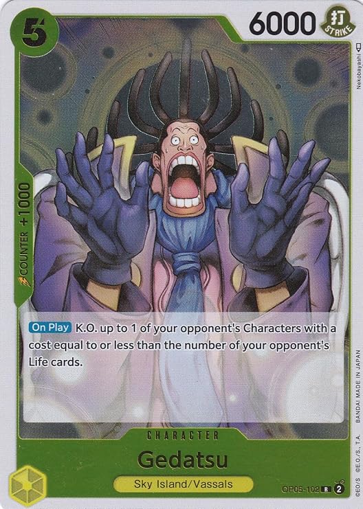 LMS Trading Gedatsu (OP05-102) (V.1) - Rare - Awakening of The New - One Piece Card Game - Single Card Greeting Card