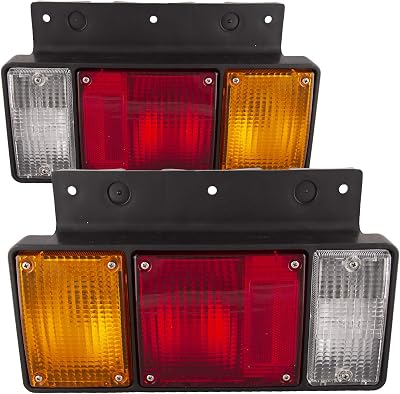 HEADLIGHTSDEPOT Black Housing Incandescent Tail Light Compatible with Isuzu FRR FSR NPR NQR NRR Includes Left Driver and Right Passenger Side Tail Lights