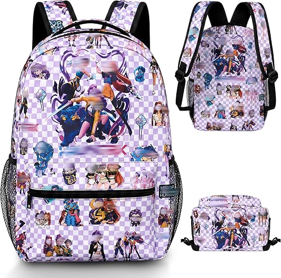 K Pop School Bag, Double-sided Printing Large Backpack Lightweight School Bag, Children Waterproof Rucksack Casual Travel Bag, Adjustable Straps for Girls Boys Kids Fans