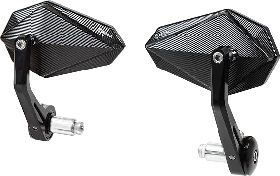 FENRIR CNC Aluminum Alloy Cafe Racer Black Motorcycle Bar End Mirrors Side 22MM 7/8" Inch Handlebar Mirror Universal Rear View For M8/M6 Standard Super Sport Naked Street Bike Cruiser Scooter Minimoto