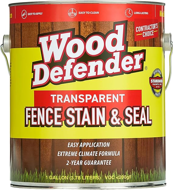 Wood Defender Transparent Fence Stain and Seal, Cedar Tone, 1-Gallon