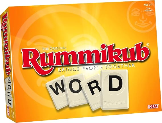 IDEAL Rummikub Word | Word Strategy Board Game | Make The Longest Words You Can | For 2-4 Players | Age 7+ | Perfect for Games Night | Great Gift Idea For Kids & Adults | Great Gift Idea For Christmas