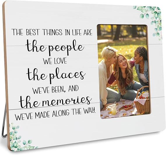 Motivational Picture Frame Gifts for Family Friends, The Best Thing in Life are the People We Love Frames Fits 4x6 Photo