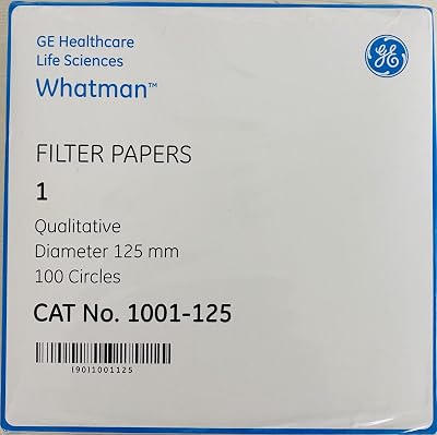 Whatman Grade-1-1001-110, 1001-125, Quantitative Filter Paper Sheet, 11 Micron, Pack of 100 12.5 cm