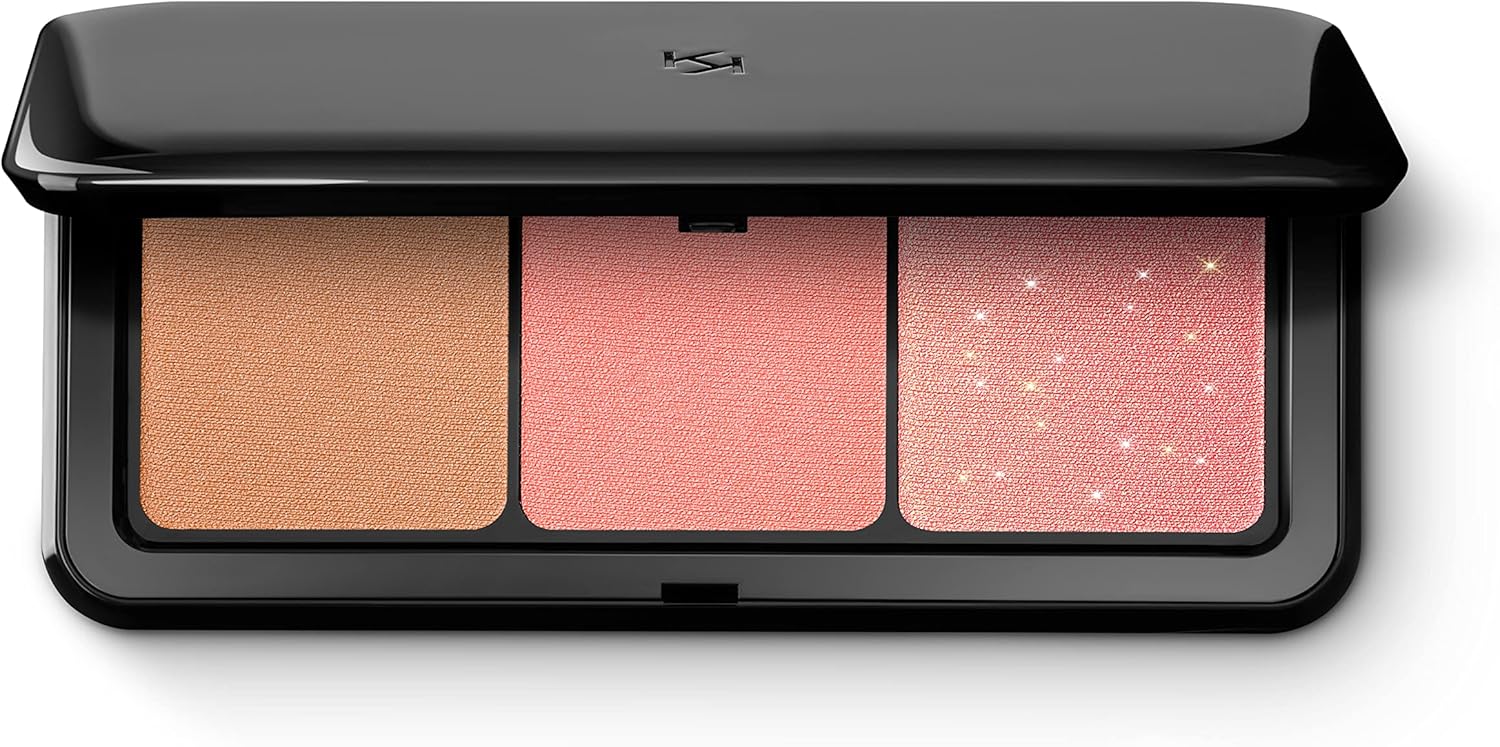 KIKO Milano Multi Finish Trio Blush &amp; Bronzer Palette 01 | Face Palette With 1 Bronzer And 2 Blushes In Matte And Metallic Finishes